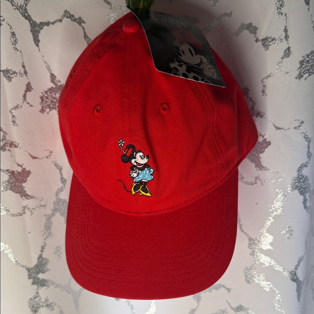 Disney Red Hat with Minnie Mouse Embroidery